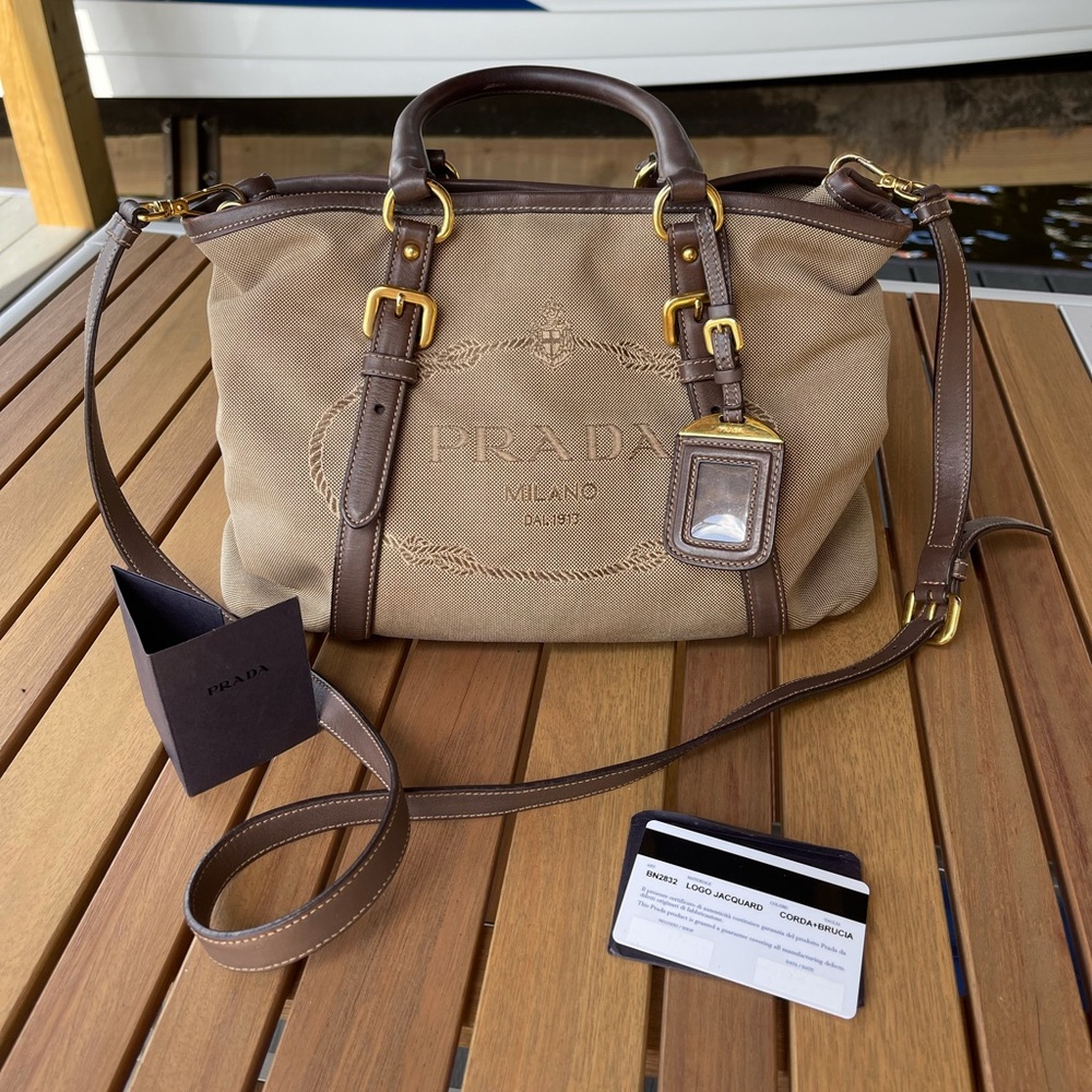 Authentic prada bag- removable strap medium sized